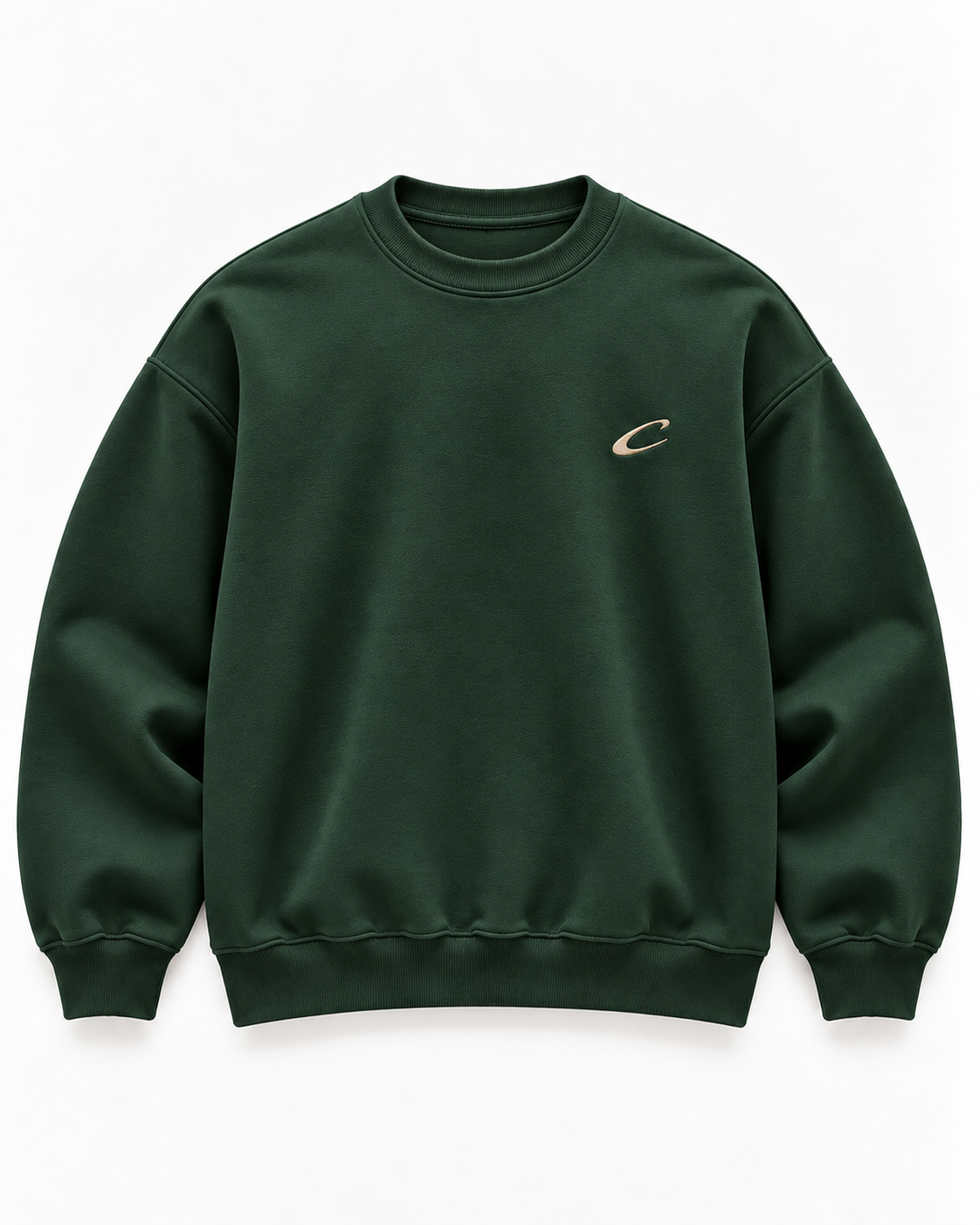 Calcuera Icon Sweatshirt in forest green with embroidered C emblem