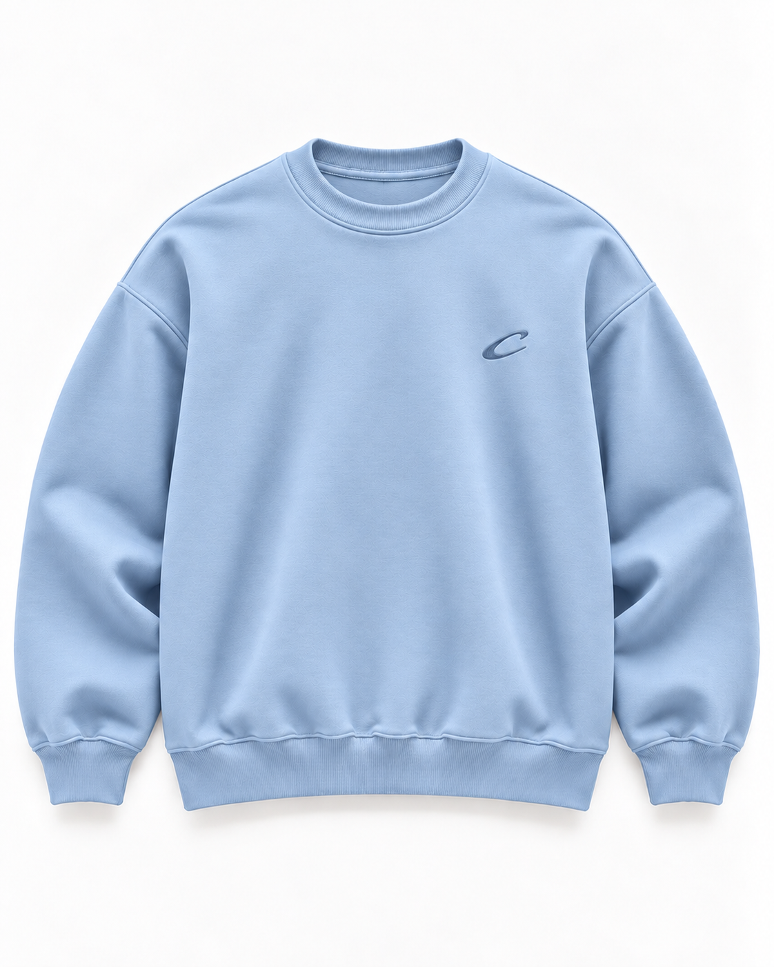 Calcuera Icon Sweatshirt in sky blue with tonal embroidered C emblem